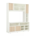 INDEX LIVING MALL SPENCER TV Cabinet+Hutch 150 cm.  WhiteLurbana Oak