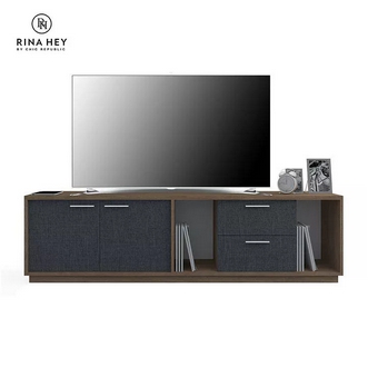 RINA HEY KAIZER180 ชั้นวางทีวี ชั้นวาง โต๊ะวางทีวี ตู้วางทีวี TV stand W180 x D40 xH55 cm  สี น้ำตาลอ่อนเทา รูปที่ 1