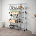 Beautiful durable strong standing 1 kitchen cabinet OMAR Umar shelving for 2 sets 140x36x181 cm ikea shelving minimal shelving.