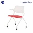 Modernform เก้าอี้เอนกประสงค์ เก้าอี้สัมมนา เก้าอี้ประชุม เก้าอี้ทำงาน รุ่น SAัYA พนักพิงกลาง สีแดง เคลื่อนย้ายสะดวกด้วยล้อไนลอน พับเก็บได้ สีสันสวยงาม น้ำหนักเบาทนทาน