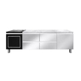 TV stand  storage cabinet 160 x 40 x 55 cm. 4 drawers. Marble effect shelf  Wood  Mirror white black