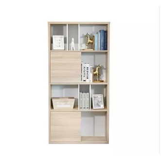 Shelving  bookcase with 4 shelves with 10 compartments 80x160x29.5 cm. Maximum load: 5 kg. per level. Wood  Sand oak color รูปที่ 1