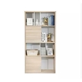 Shelving  bookcase with 4 shelves with 10 compartments 80x160x29.5 cm. Maximum load: 5 kg. per level. Wood  Sand oak color