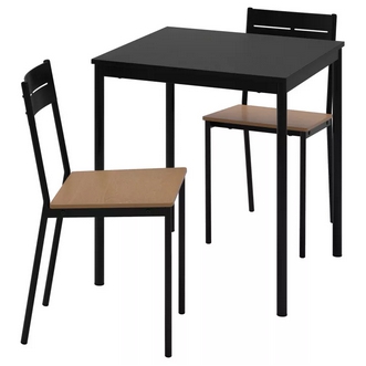 สอบถามสต๊อคก่อนสั่งซื้อนะคะ!!! IKEA SANDSBERG ซันด์เบรย์  SANDSBERG ซันด์เบรย์ ชุดโต๊ะและเก้าอี้ 2 ตัว ดำดำ67x67 ซม. อิเกีย ikea โต๊ะและโต๊ะทำงาน ของแท้100!!! รูปที่ 1