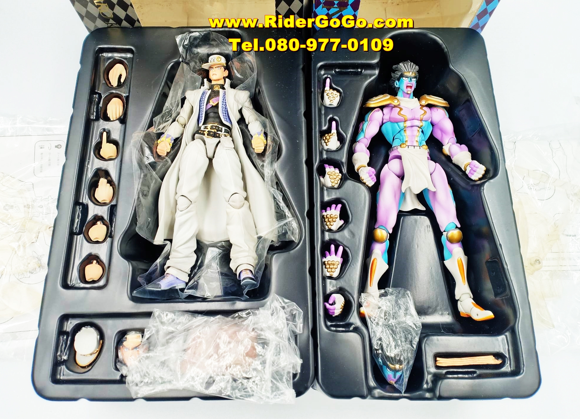 โมเดลโจโจ้ ล่าข้ามศตวรรษ โจทาโร่ สตาร์แพลตตินั่ม S.A.S Kujo Jotaro & Star Platinum Part 4 JoJo's Bizarre Adventure Super Action Statue Figure สภาพสวยใหม่ของแท้จากประเทศญี่ปุ่น รูปที่ 3
