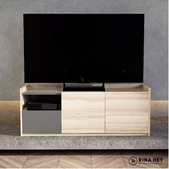 RINA HEY BERT150 ชั้นวางทีวี ชั้นวาง โต๊ะวางทีวี ตู้วางทีวี TV stand W150 x D45 x H56 cm  ธรรมชาติ รูปที่ 1