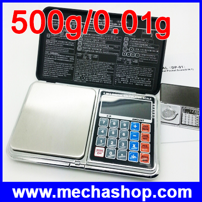 ตาชั่งดิจิตอล เครื่องชั่งพกพา ชั่งได้ 500g ความละเอียด 0.01g 6IN1 Mini Digital Scale Calculator Clock Thermometer LCD Weighing ยี่ห้อ DIGITAL SCALE รูปที่ 1