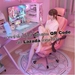 รูปย่อ ESports โต๊ะเกมมิ่ง สีชมพู โต๊ะคอมพิวเตอร์ สำหรับเด็กผู้หญิง RGB มีรูปทรงขาK มีไฟ LEDสวย ไม่แสบตา หน้าโต๊ะหุ้มคาร์บอน 3D รูปที่4