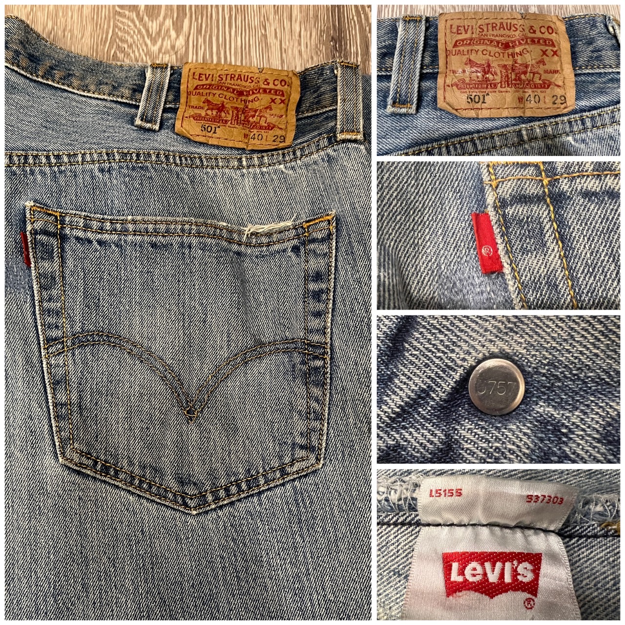 Levi's 501 Vintage มือสอง ป้าย R ของแท้ 100% (Turkey) รูปที่ 1