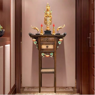 Wholesale free table drop of table paste pastoral worship โต๊ะหมู่บูชา ตั่ง paste pastoral table table pad pastoral cabinet wood table high 108cm's rail decoration hotel decoration Home Beautiful รูปที่ 1