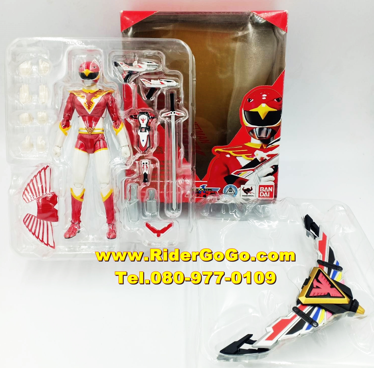 โมเดลฟิกเกอร์เรดฮอว์ก ตัวเอกจากเรื่องขบวนการเจ็ทแมน S.H.Figuarts Jetman Red Hawk สภาพสวยใหม่ของแท้จากประเทศญี่ปุ่น รูปที่ 4