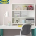 รูปย่อ IKEA PÅHL พอห์ล โต๊ะพร้อมชั้นวางของ ขาวสีเทอร์ควอยซ์96x58 ซม.ต้องติดตั้งเฟอร์นิเจอร์ทั้งหมดเข้ากับผนัง เพื่อป้องกันอันตรายจากการล้มคว่ำ รูปที่3