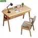 รูปย่อ SStar Japanese wooden computer desk table office desk with desk shelf with drawer table desk wood drop computer table active reading good รูปที่2