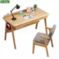 SStar Japanese wooden computer desk table office desk with desk shelf with drawer table desk wood drop computer table active reading good