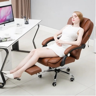 Chairs Armchair Model VD333 Executive Chair Brown Office chair With wheels Can rotate 360 degrees Can choose the level that you want to lie down รูปที่ 1