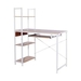 รูปย่อ Home  office desk with builtin shelving 100 x 73 x 45 cm. Capacity up to 150 kg  Wood steel  Light brown white รูปที่2