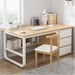 รูปย่อ Computer Desk Desktop Home Desk Bedroom Simple Learning Desk with Bookshelf Simple Office Desk Writing Desk รูปที่2