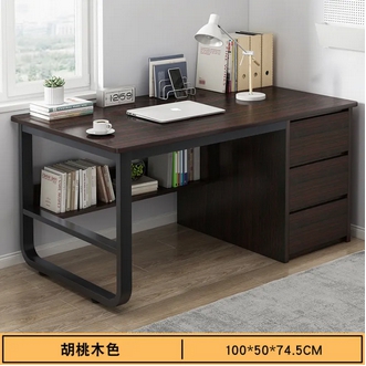 Computer Desk Desktop Home Desk Bedroom Simple Learning Desk with Bookshelf Simple Office Desk Writing Desk รูปที่ 1