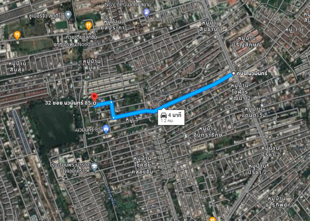 ขาย ที่ดิน นวมินทร์ 85 ขนาด 88 ตร.วา หน้ากว้าง 13 ม. ใกล้ ถ.นวมินทร์แค่ 1.2 กม. เหมาะสร้างบ้าน โกดัง ออฟฟิศ รูปที่ 3
