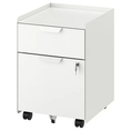 TROTTEN Drawer unit w 2 drawers on castors white ทร็อตเตน ตู้ 2 ลิ้นชักมีล้อเลื่อน ขาว