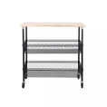 INDEX LIVING MALL WIRENET 3 Tiers Kitchen Island+Top wood  Black