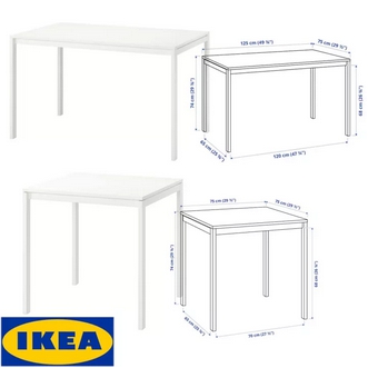 IKEA อิเกีย ของแท้ MELLTORP เมลทอร์ป โต๊ะโต๊ะกินข้าว โต๊ะทำงาน โต๊ะคอม โต๊ะไม้ ขาวมี 2 ขนาดให้เลือก รูปที่ 1