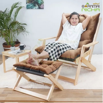 Foot massage chair model Berry rubber wood stronger than steel work can load 100 kilograms Free delivery รูปที่ 1