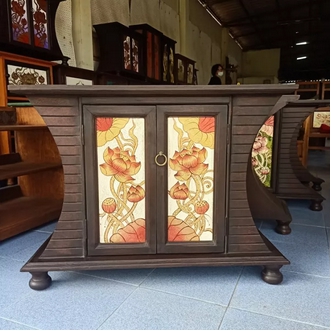 ตู้ข้าง ตู้ไม้ ตู้เก็บของ มี 2ขนาดให้เลือก โต๊ะไม้ โต๊ะข้าง ทรงสวยงาม ประณีต Cabinet Wooden Table รูปที่ 1