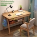รูปย่อ SStar Japanese wood table office desk table with drawer multipurpose table desk table with bookshelf desk bottom com Table notebook รูปที่3