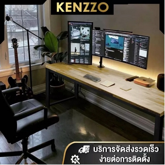 Ready to ship  KENZZO : MCKENNA TABLE120x60cm table shelf table genuine wood table rubber wood table desk dining table good quality cheap table รูปที่ 1