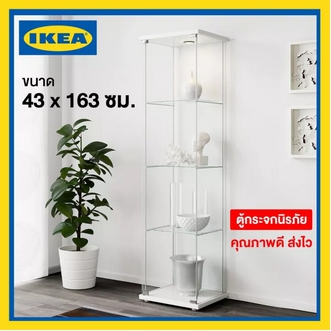 IKEA พร้อมส่งทันที ตู้โชว์กระจก ตู้กระจกนิรภัย ตู้โชว์กระจกงาน แบรนด์ DETOLF ยังไม่ประกอบ รูปที่ 1