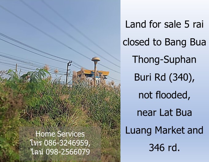 ขายที่ดิน 5 ไร่กว่า ติดถนนบางบัวทอง–สุพรรณบุรี (340) น้ำไม่ท่วม ใกล้ตลาดลาดบัวหลวงและถนน 346 รูปที่ 7