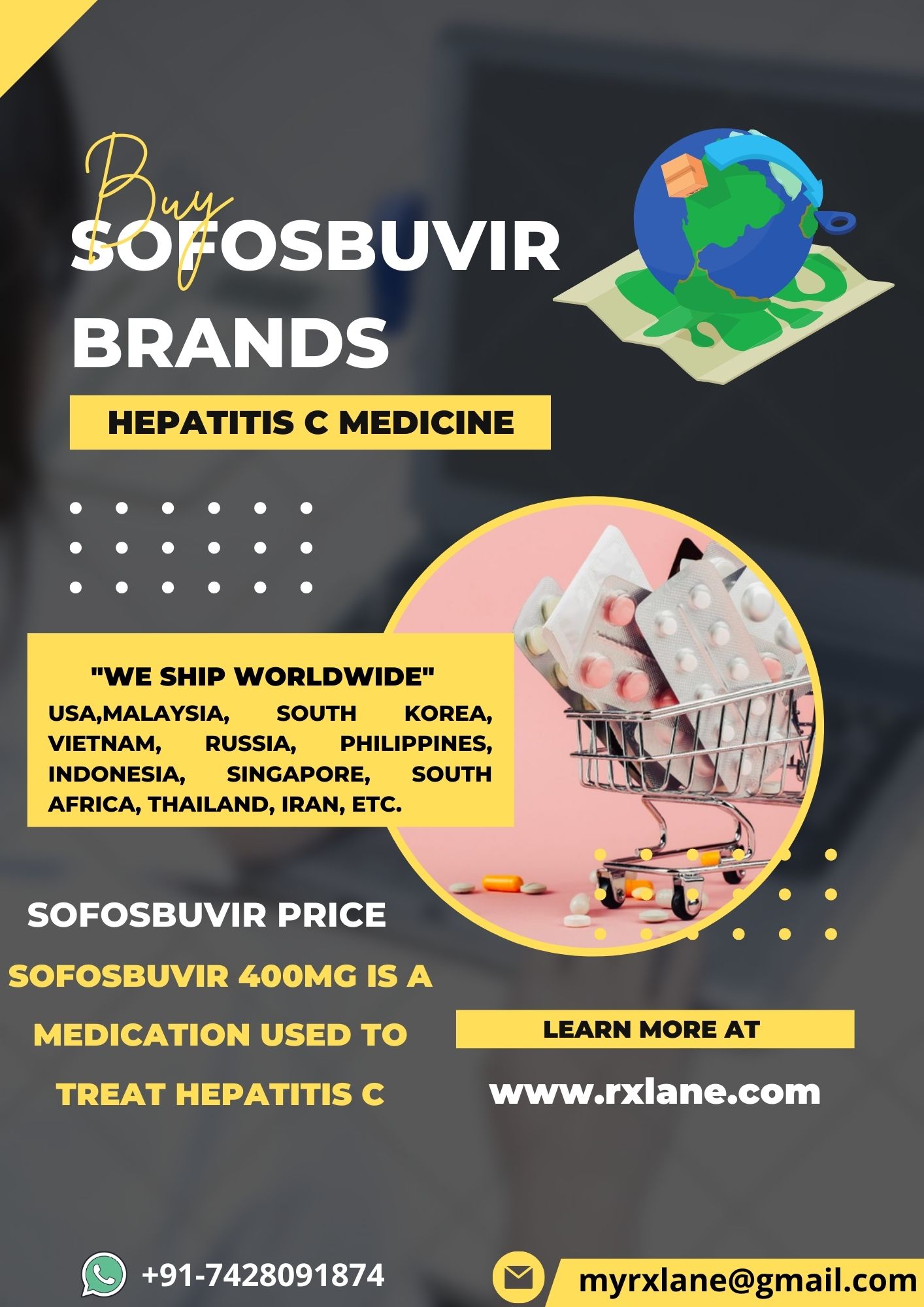 Buy Generic Sofosbuvir 400mg Tablet Brands Online Philippines Malaysia Thailand รูปที่ 1
