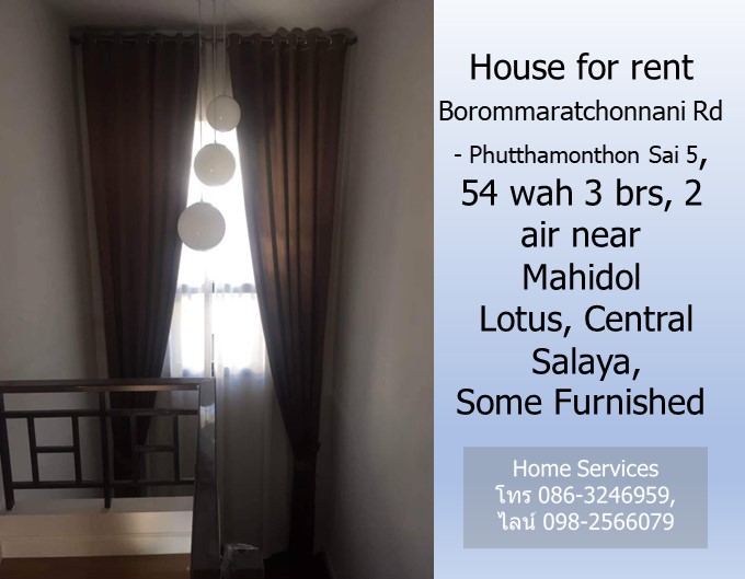 ให้เช่าบ้านเดี่ยว 2 ชั้น ถ.บรมราชชนนี-พุทธมณฑล สาย 5, 54 วา 3 นอน แอร์ 2 ใกล้ มหิดล,โลตัส เซ็นทรัล ศาลายา พร้อมอยู่ มีเฟอร์ รูปที่ 7