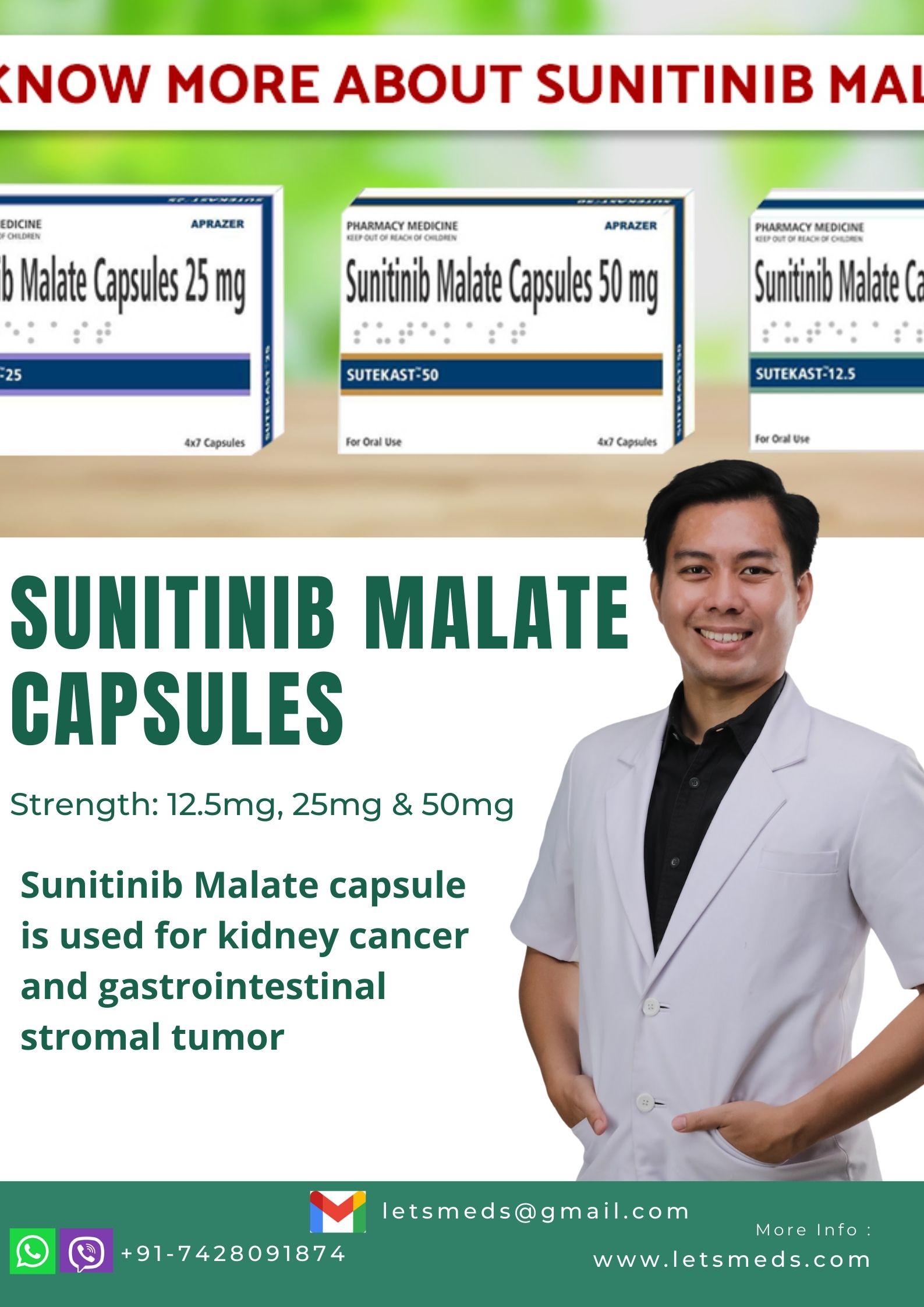 Generic Sunitinib 25mg Capsules Lowest Cost Philippines, Saudi Arabia รูปที่ 1