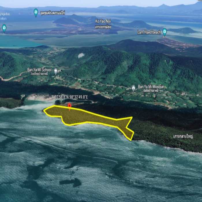 ขาย ที่ดิน เกาะกลางใหญ่ พังงา 123 ไร่ 3 งาน 46 ตร.วา ติดทะเลอันดามัน มีหาดทราย รูปที่ 3