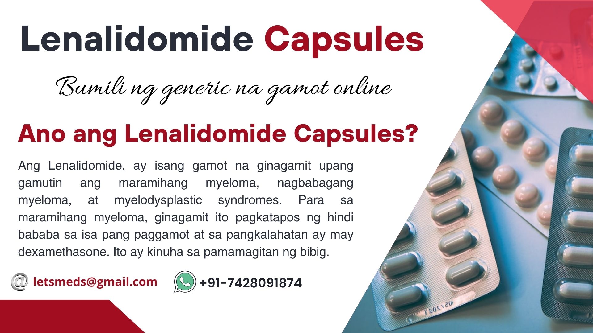Presyo ng Lenalidomide Brands Online Wholesale รูปที่ 1