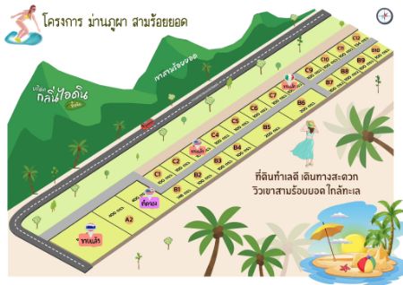 ขาย ที่ดิน โฉนดพร้อมโอน ฟรีค่าปรับถม และฟรีโอนโครงการ ม่านภูผา สามร้อยยอด 100 ตร.วา ดินแดนแห่งขุนเขา มนต์เสน่ห์ ใกล้ทะเล รูปที่ 1