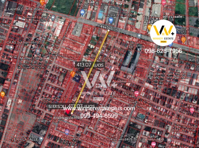 ขายที่ดินสุขุมวิท 105 ลาซาล 26 กว้าง 30 M รูปสี่เหลี่ยมผืนผ้า ใกล้ BTS บางนา รถไฟฟ้าสีเหลืองศรีนครินทร์  รูปที่ 1