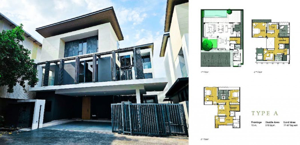 ขาย บ้านเดี่ยว บ้านเดี่ยว 3 ชั้น ดิ เออเบิร์น รีเซิร์ฟ พระราม 9-มอเตอร์เวย์ เนื้อที่ 80.2 ตร.ว. 536 ตรม. 80.2 ตร.วา รูปที่ 2