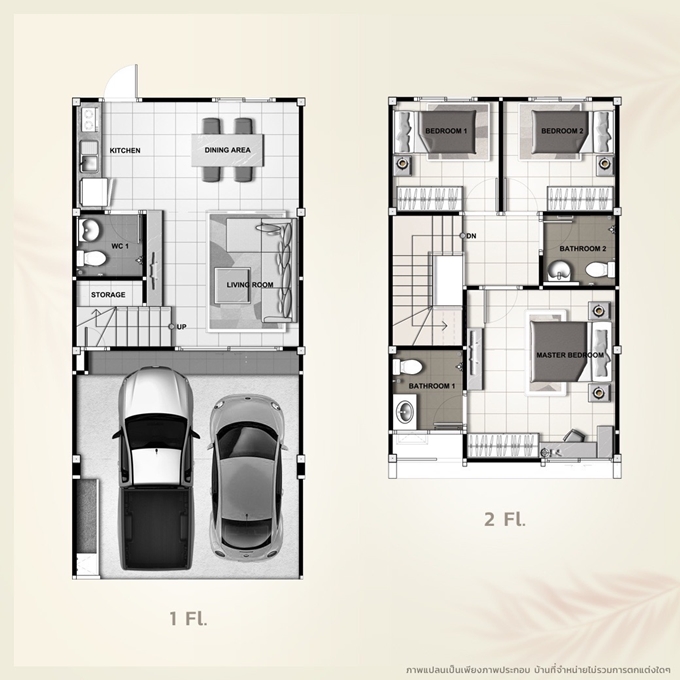 หมู่บ้านธงสิริ 3,ทาวน์โฮมใหม่โซนบ้าน กล้วยไทรน้อย 3ห้องนอน,3ห้องน้ำ,2ที่จอดรถ รูปที่ 1