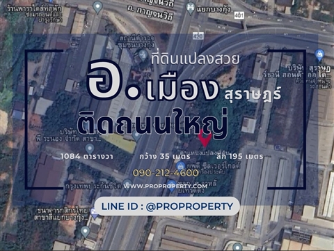 ขายที่ดินสุราษฎร์ธานี อ.เมือง ติดถนนใหญ่ ติดบิ๊กซี 2 ไร่ครึ่ง รูปที่ 1