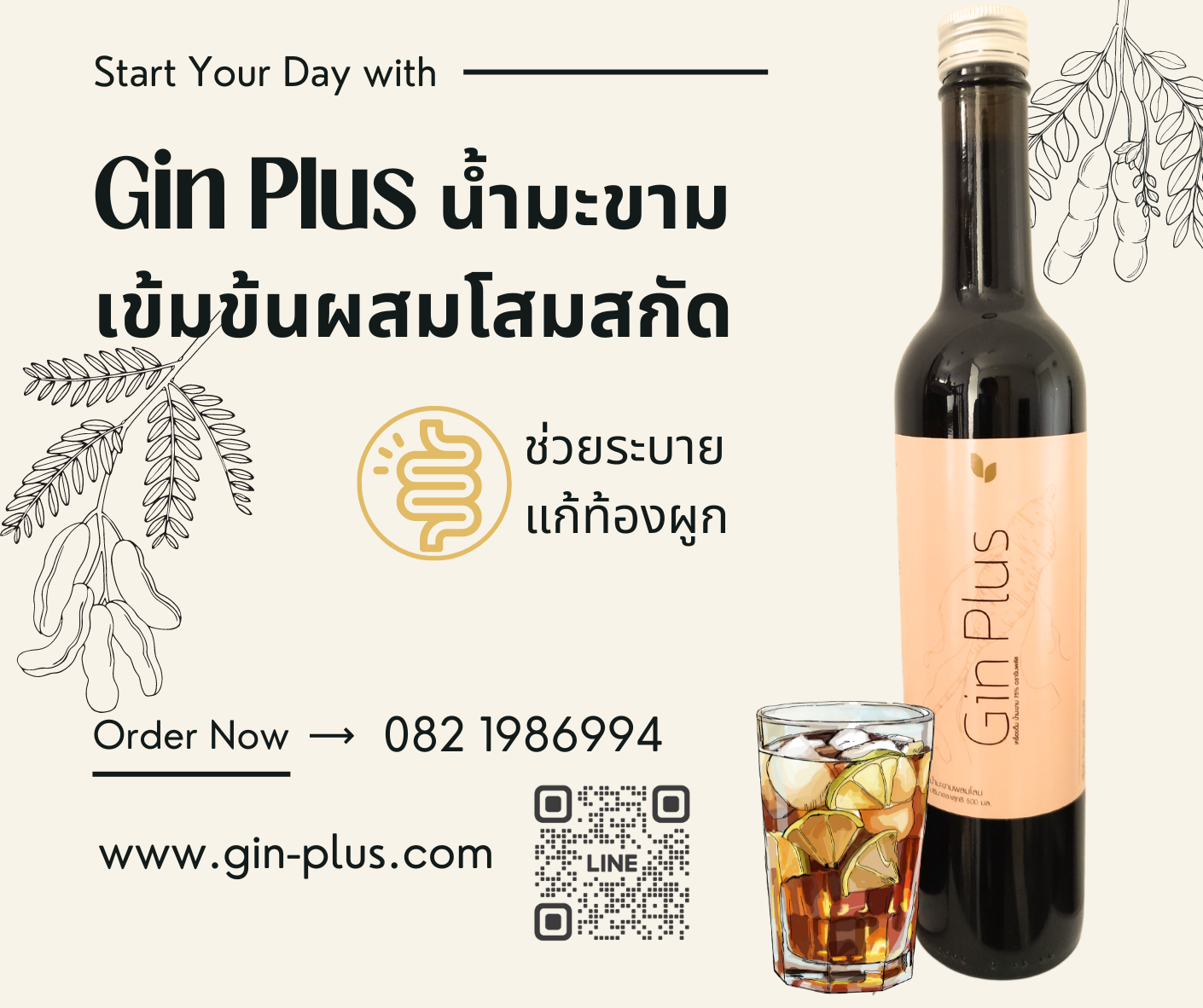 จินพลัส น้ำมะขามเข้มข้นผสมโสมสกัด ช่วยระบาย แก้ท้องผูก รูปที่ 2