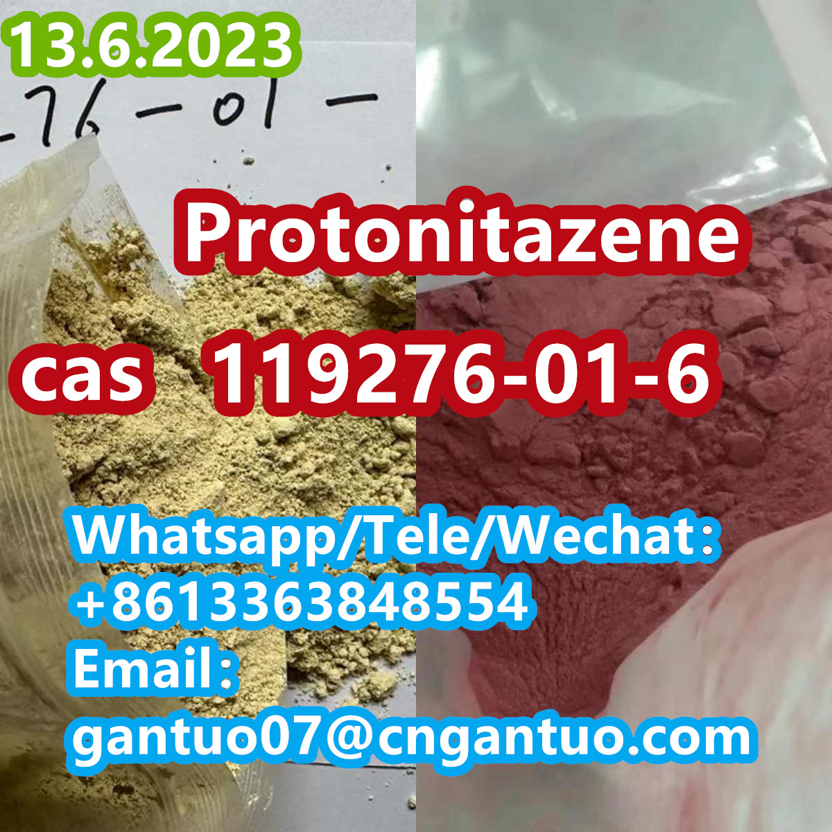 Research Chemical Protonitazene (Hydrochloride) CAS 119276-01-6 Isotone Powder รูปที่ 1