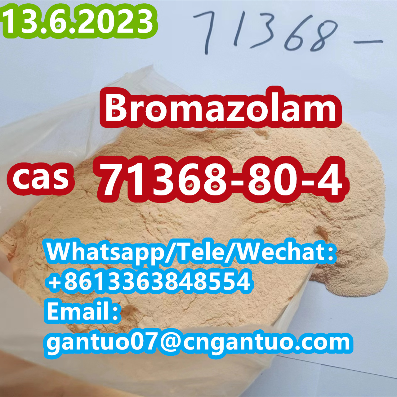 99% Purity good price Bromazolam CAS 71368-80-4 รูปที่ 1