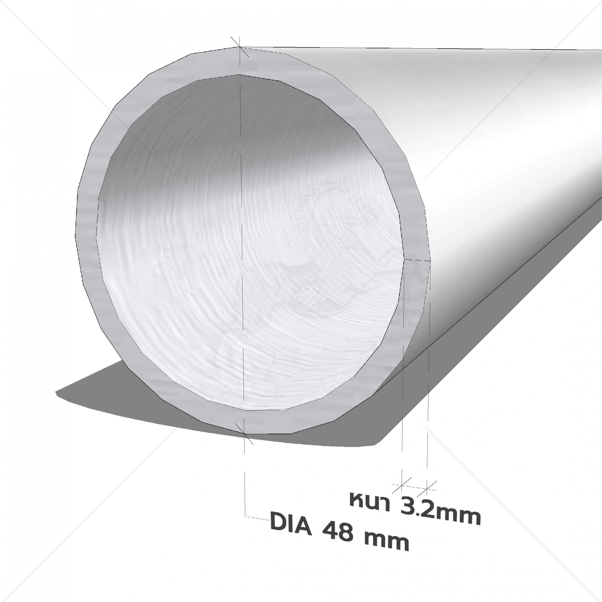 Round pipe BS1139 48.3x3.2x6000 HDG (21.1KG/PCS) รูปที่ 1