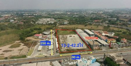 ขาย ที่ดิน ติดถนนใหญ่ กรุงเทพฯ ปทุมธานี 13 ไร่ 2 งาน 42.2 ตร.วา รูปที่ 1