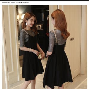 ชุดเซ็ทเสื้อ และเดรสผ้าโพลีเอสเตอร์ผสม สะท้อนแสงไฟสวยมากคะ รูปที่ 3