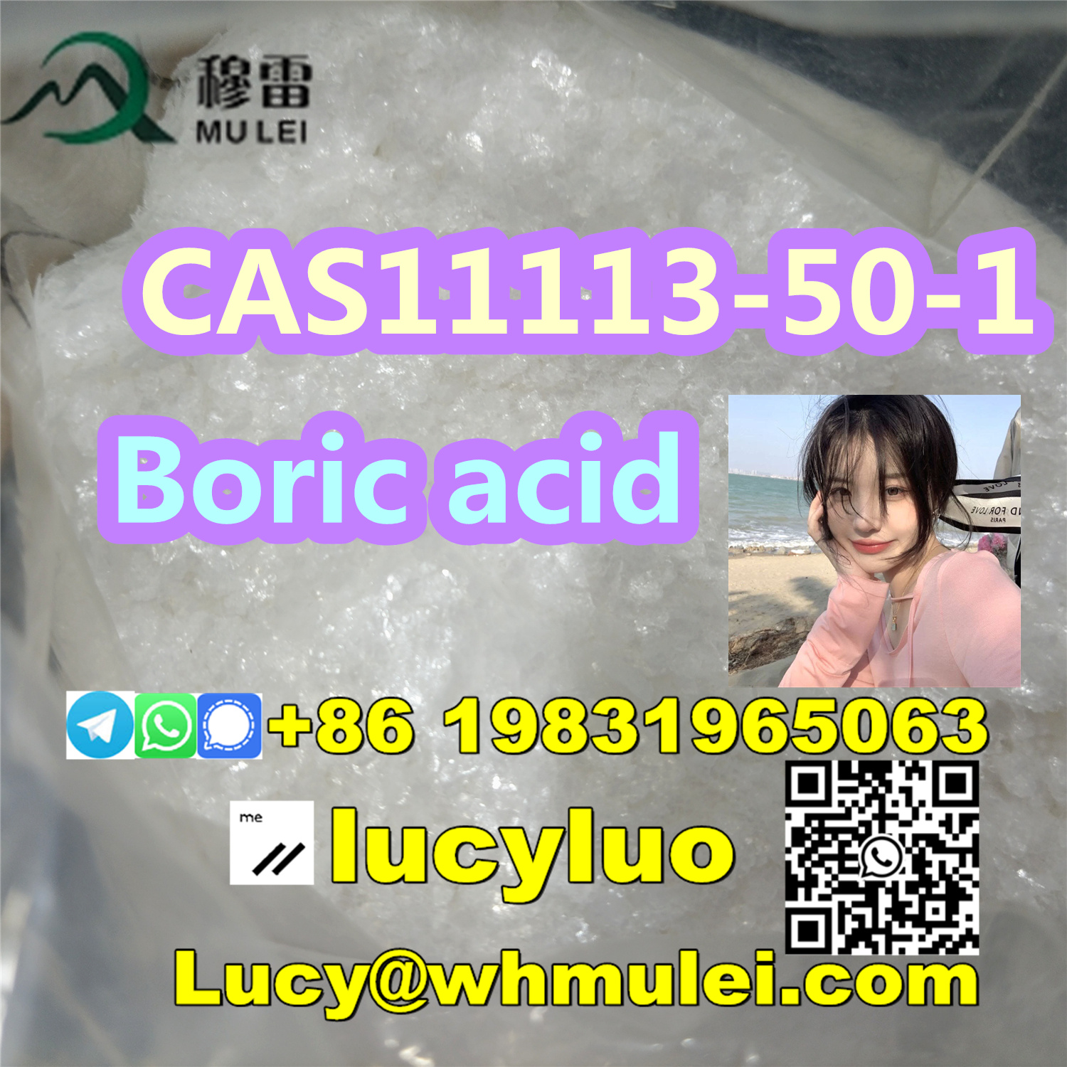 Top 99% Pure Boric Acid Flakes/Chunks CAS 11113-50-1 Safe Clearence รูปที่ 5