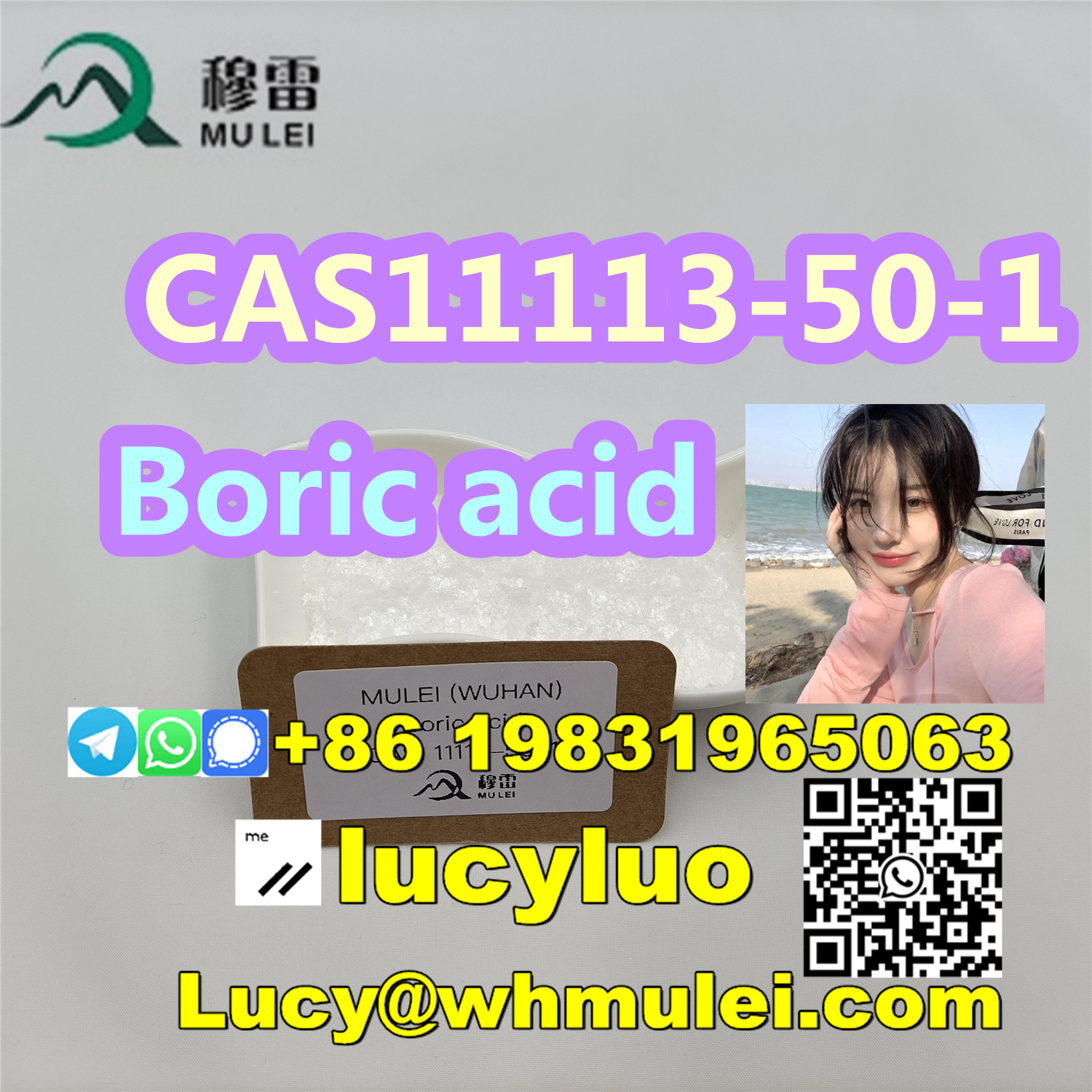 Top 99% Pure Boric Acid Flakes/Chunks CAS 11113-50-1 Safe Clearence รูปที่ 6